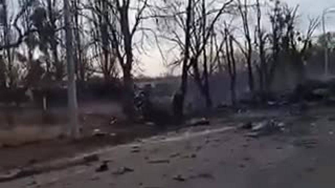 Уничтоженная в ходе ночного боя на окраине Харькова военная техника