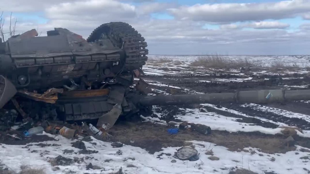 Уничтоженный танк ВСУ вблизи Харькова