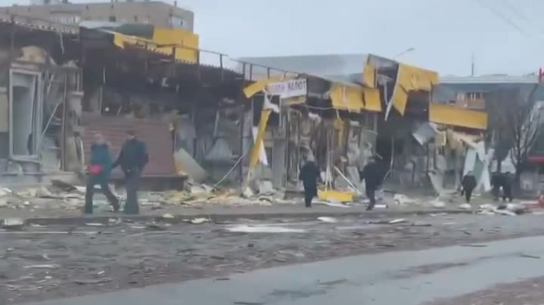 Разрушенный рынок Казка в Харькове