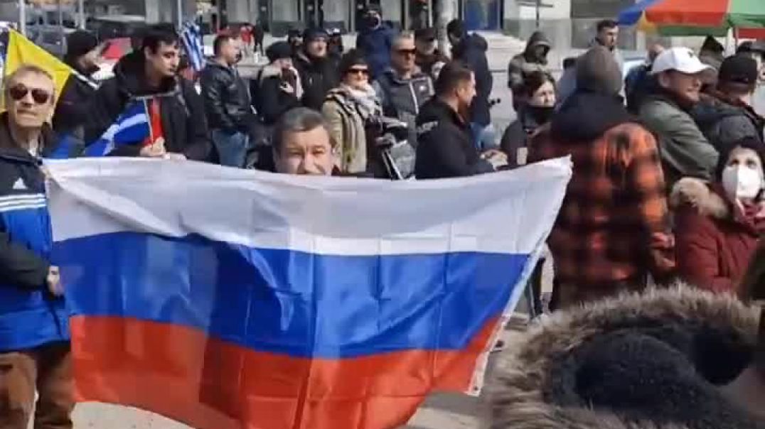⁣В греческих Салониках прошел митинг в поддержку России 14.03.2022