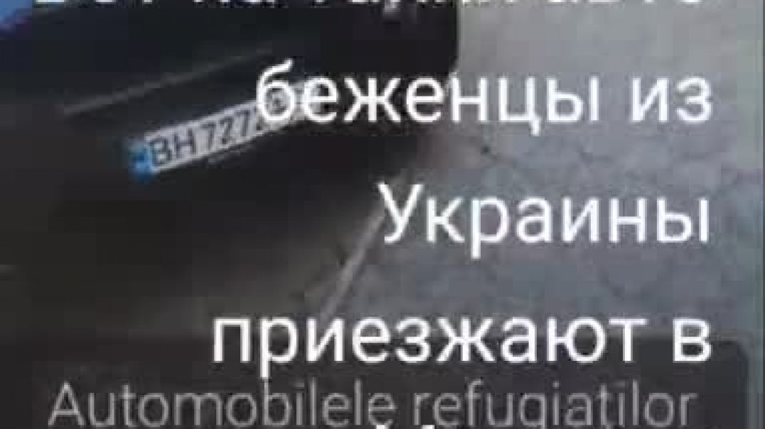 В Молдове местные показывают машины, на которых приехали украинские беженцы