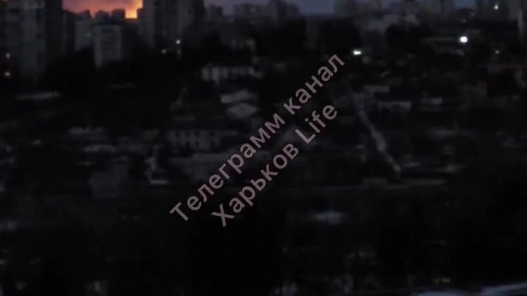 ⁣Ночной пожар в Харькове 20.03.2022