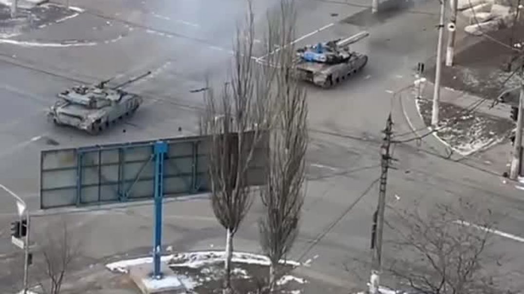 Стрельба из танков в Мариуполе