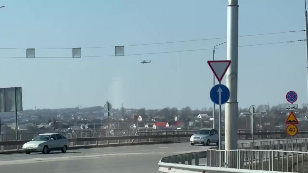 Военный вертолет в Белгородской области