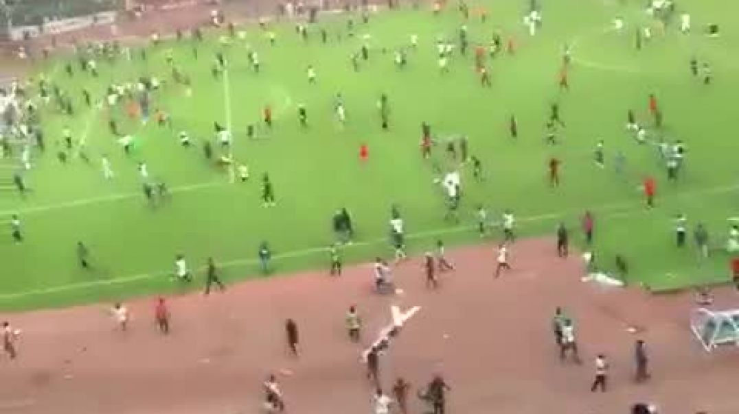 Болельщики сборной Нигерии выбежали на поле после того, как их сборная не попала на ЧМ-2022
