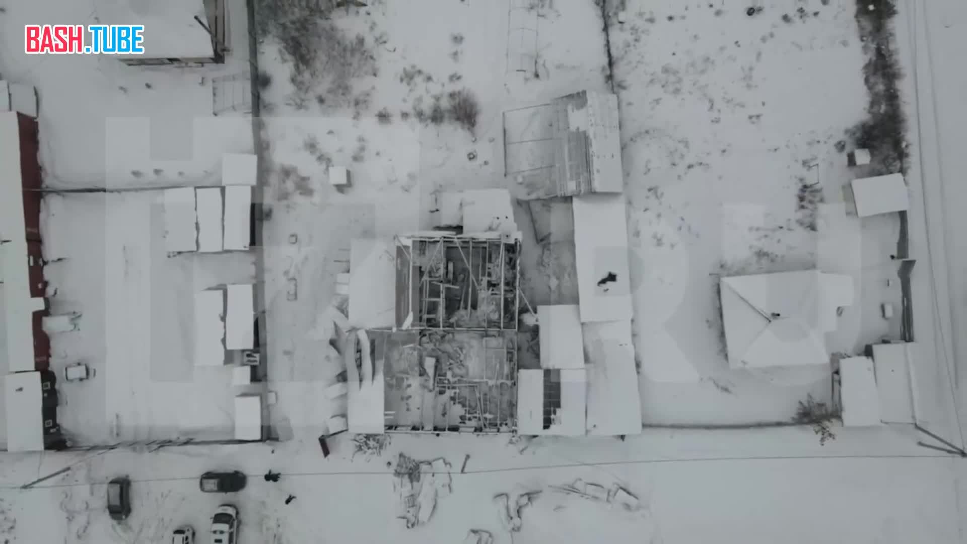  Видео с коптера, снятое на месте сгоревшего приюта в Кемерово, где погибли 22 человека