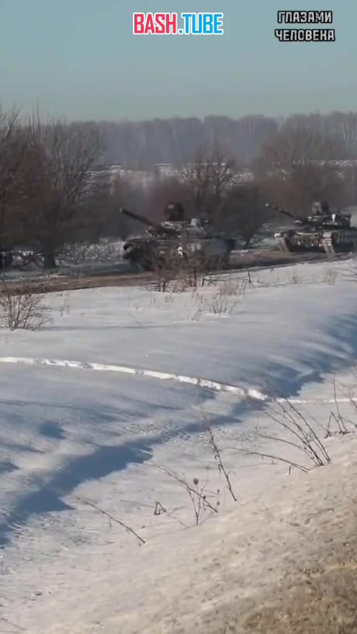 ⁣ Огромная танковая колонна Российской армии на марше
