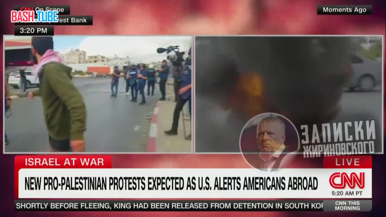  Палестинские протестующие в Рамалле со словами «К чёрту CNN!» прогнали с митинга американских журналистов