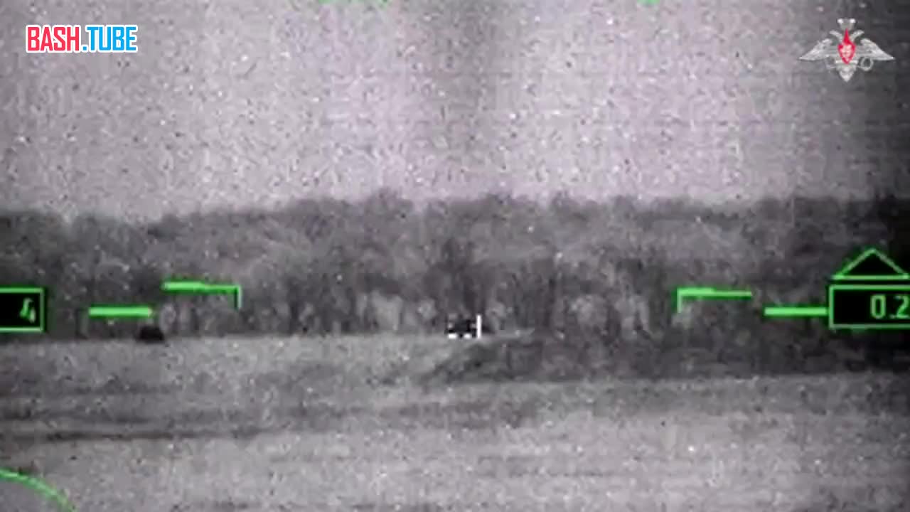  Работа вертолётов Ка-52 «Вихрями» по украинской бронетехнике в Запорожской области