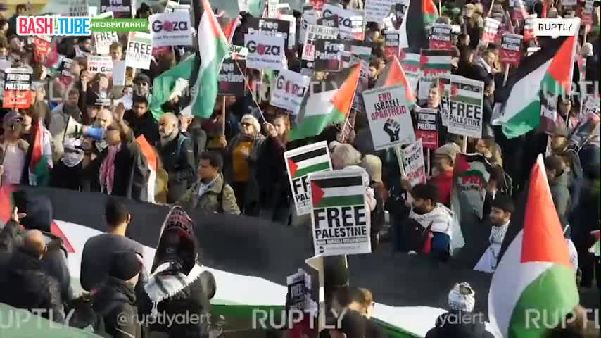 ⁣ Массовые митинги в поддержку Палестины прошли в Лондоне, Милане и немецком Висбадене