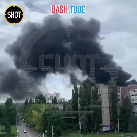  Сильный пожар в Курчатове Курской области