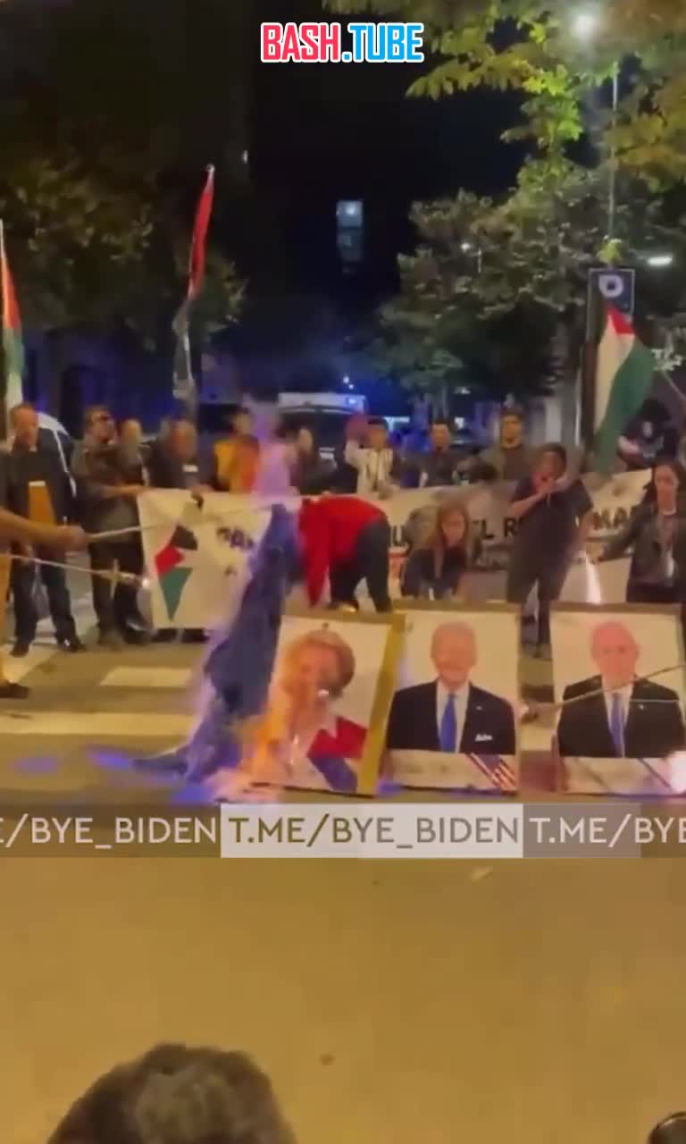 На улицах Испании жгут флаг Евросоюза и портреты Урсулы фон дер Ляйен, Джо Байдена и Биньямина Нетаньяху