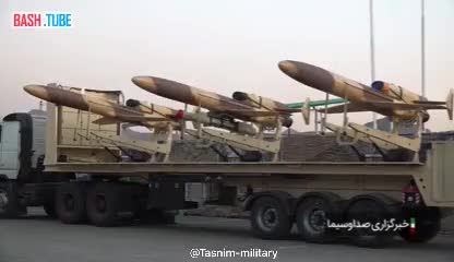 ⁣ Иран демонстрирует свои беспилотники «Карар», оснащенные зенитной ракетой «Маджид»
