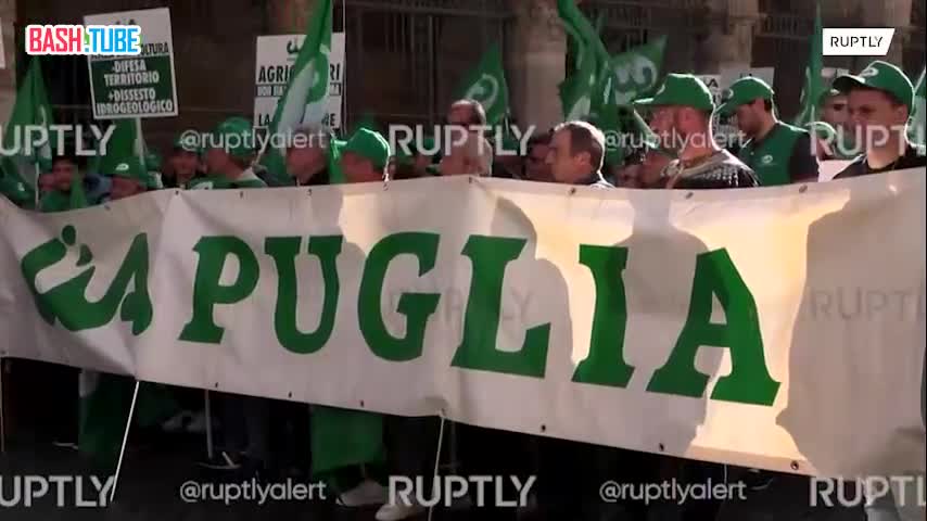 ⁣ Тысячи фермеров вышли на протест в Риме против сельскохозяйственной политики правительства Италии