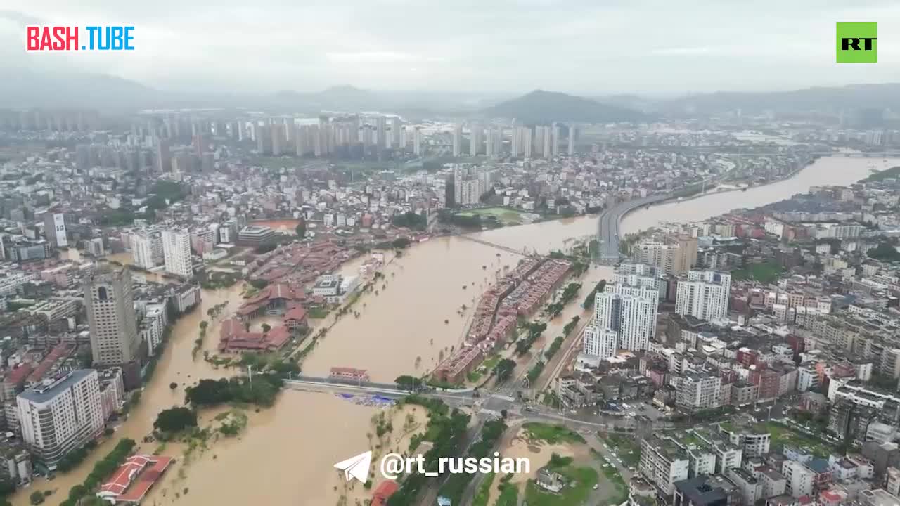  Большая часть китайского города Фуцин затоплена
