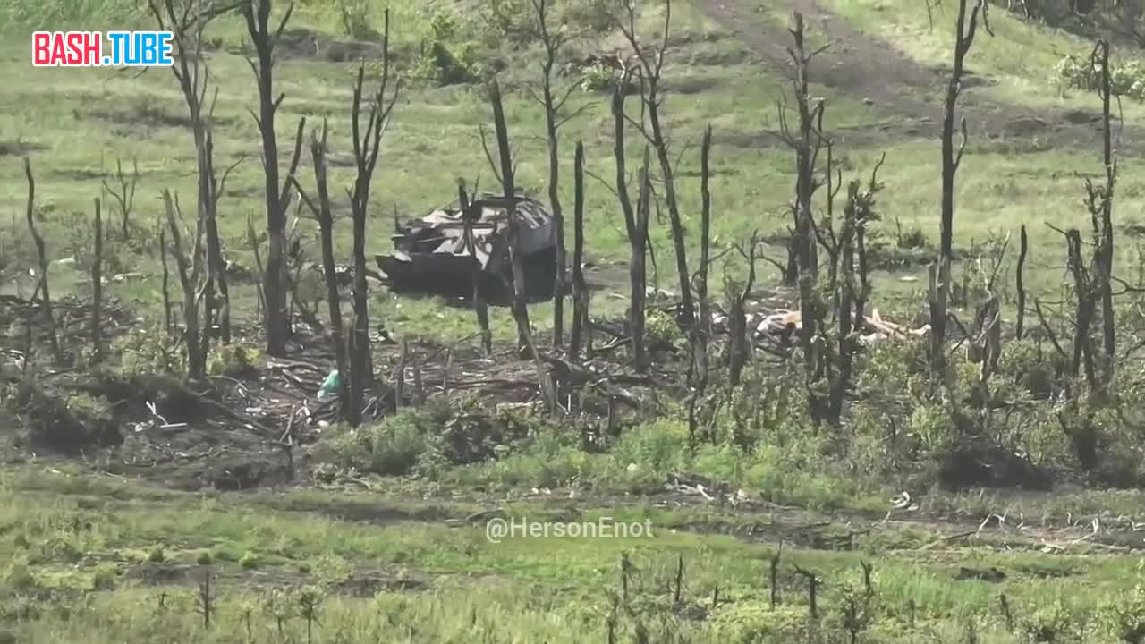 ⁣ Попавшая в кадр уничтоженная техника ВСУ в районе Берховки