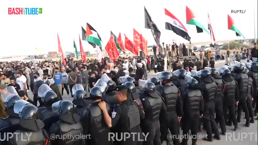  Жители Ирака организовали митинг на иордано-иракской границе, требуя пропустить их в Газу для оказания помощи палестинцам