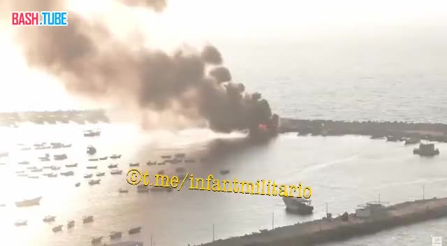 ⁣ Ракетный обстрел порта Газы