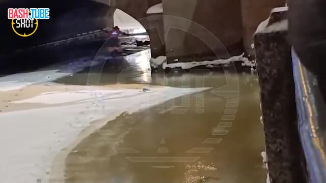 ⁣ Спасатели выловили из реки Фонтанки женщину, которая упала в ледяную воду с Аничкова моста в Санкт-Петербурге