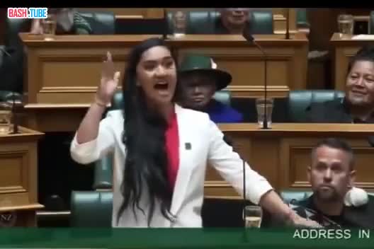  Хана-Равити Майпи-Кларк является самым молодым депутатом Новой Зеландии и вот так выглядит её первое выступление в парламенте