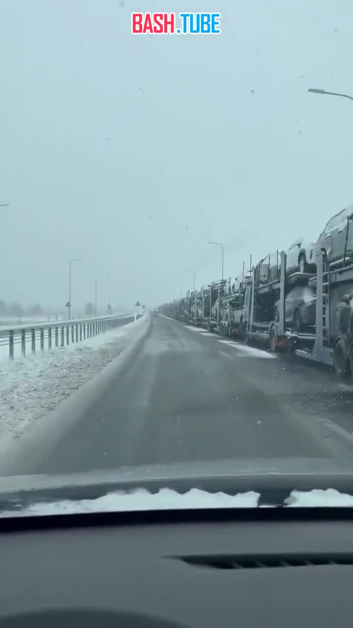  Видео бесконечной колонны машин украинских перевозчиков, застрявших на границе с Польшей