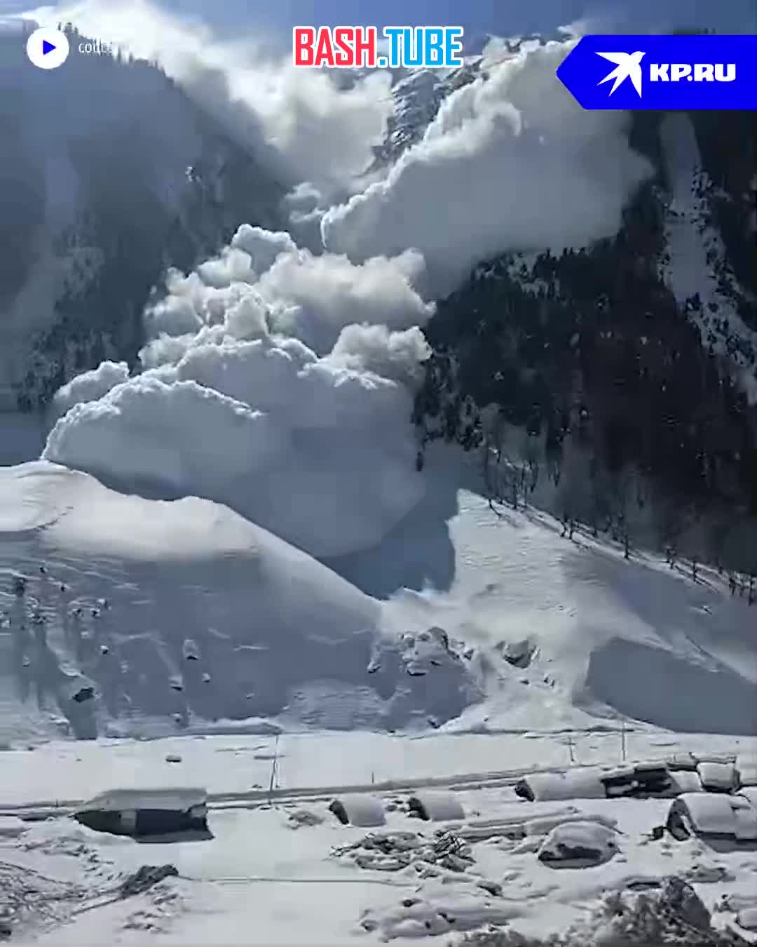 ⁣ Cнежная лавина сошла в районе горной станции Сонамарг в Индии