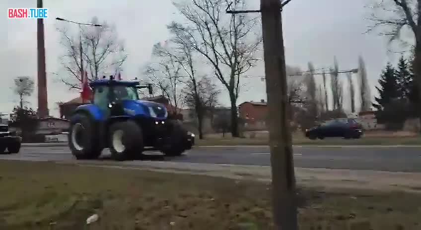 ⁣ В Польше начались протесты фермеров