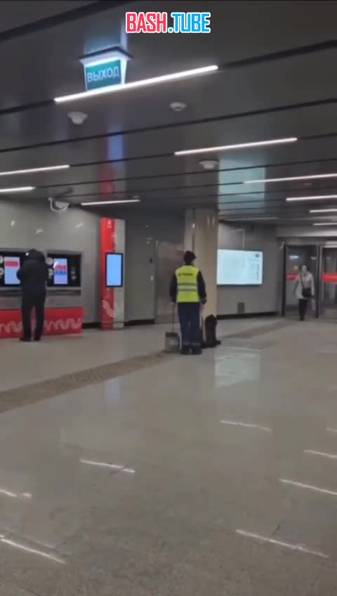 ⁣ Работник станции метро выгнал собаку из перехода странным образом