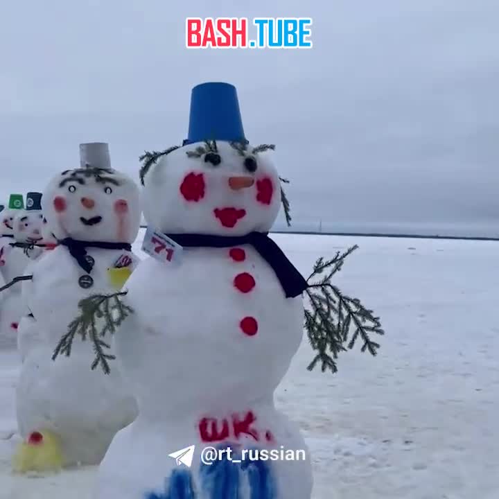 ⁣ Всероссийский рекорд установили жители Архангельска, слепив на одной площадке 84 снеговика