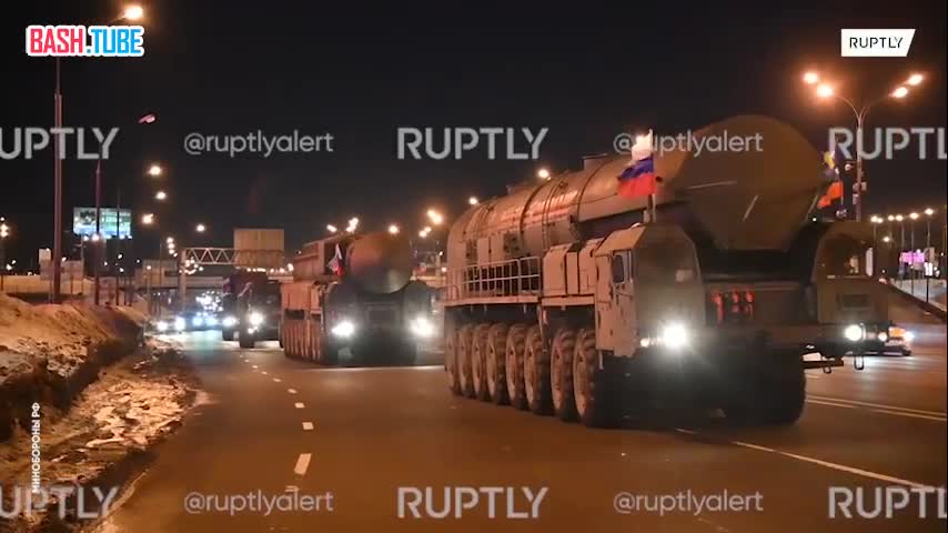⁣ Пусковые установки ПГРК «Ярс» прибыли в Подмосковье для подготовки к параду 9 мая