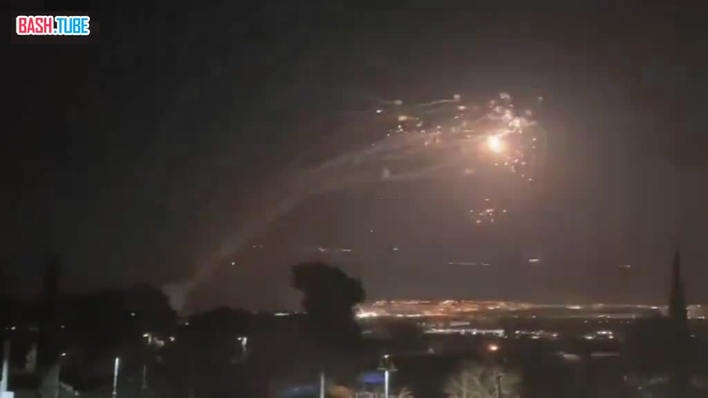 ⁣ Кадры работы «Железного Купола» во время вечернего обстрела Израиля со стороны Ливана