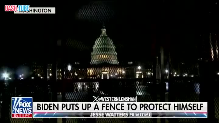 ⁣ Байден возводит забор вокруг Капитолия США, чтобы защитить себя во время своего сегодняшнего обращения к Конгрессу