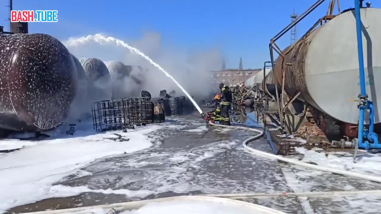 ⁣ Пожар возник во время проведения работ по перекачке растворителя