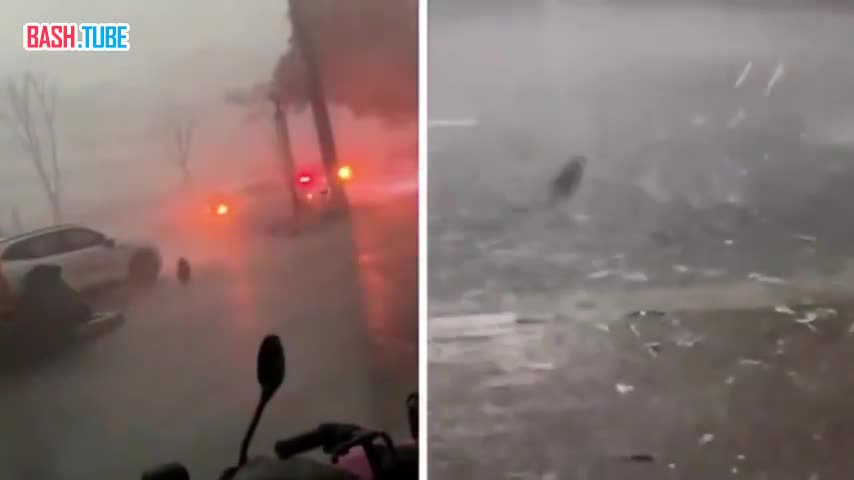  На пострадавшую от наводнения китайскую провинцию Гуандун продолжают накатывать сильные штормы, ливни и град