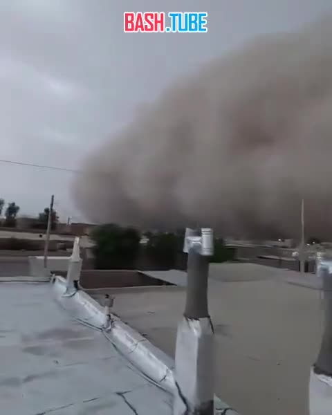 ⁣ Пыльная буря накрыла город Заболь в Иране