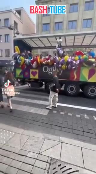 ⁣ Литовская молодежь протестует против ЛГБТ* во время прайд-шествий
