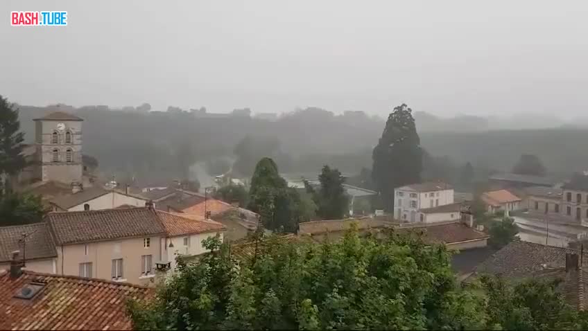 ⁣ Сегодня в городе Оже, департамент Де-Севр, Франция, дерево было буквально снесено молнией в пыль