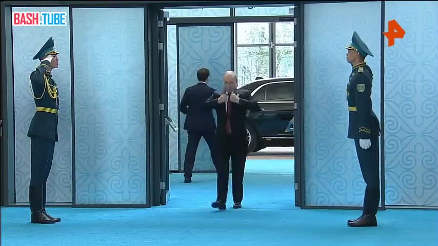 ⁣ Владимир Путин прибыл во Дворец независимости в Астане для участия в саммите ШОС