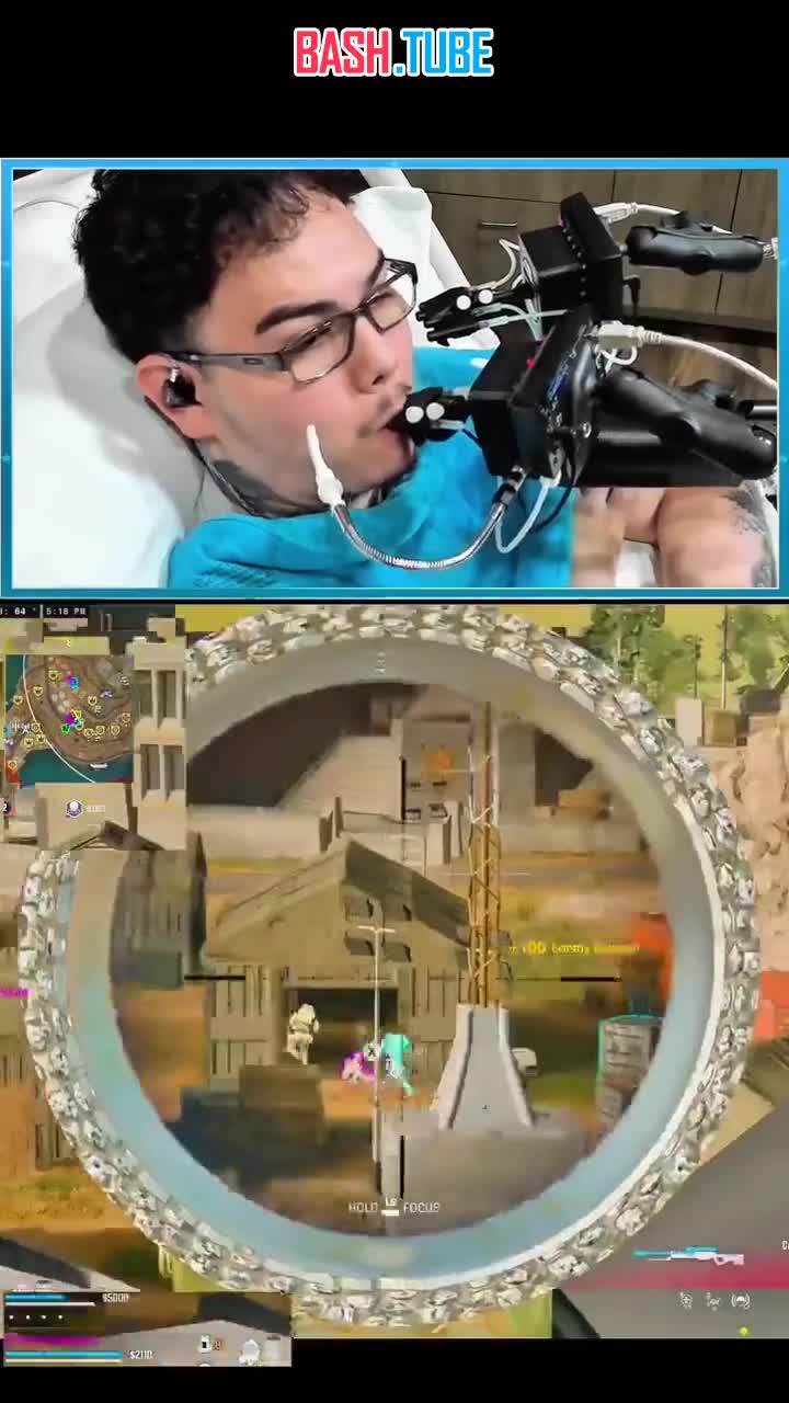  Парализованный подросток играет в видеоигры, используя только движения рта и головы