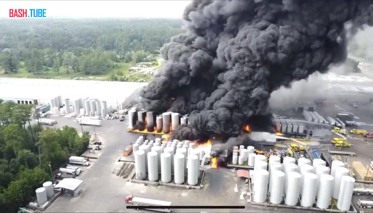  В США сильный пожар на в Роузленде, штат Луизиана
