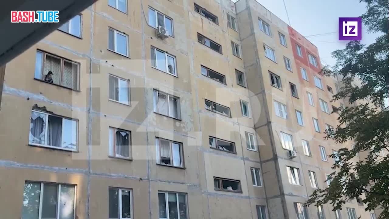  На кадрах «Известий» - поврежденный от атаки БПЛА жилой дом в Орле