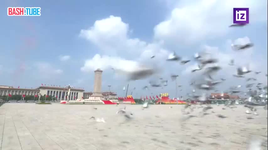  80 тысяч голубей, символизирующих 80 лет с окончания Второй мировой войны, выпустили в небо на параде в Пекине