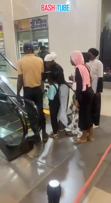  В Британии семья чернокожих мигрантов впервые увидела эскалатор и не знала, что делать