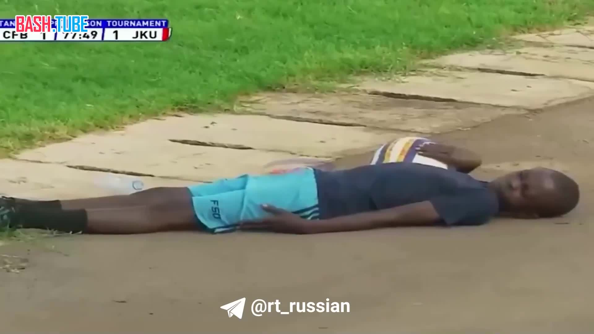  Игроки, судьи, операторы попадали на газон во время матча, спасаясь от роя пчёл