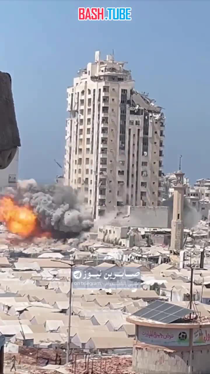  Армия Израиля начала атаку центрального района сектора Газа, в частности, разрушена жилая башня Муштаха