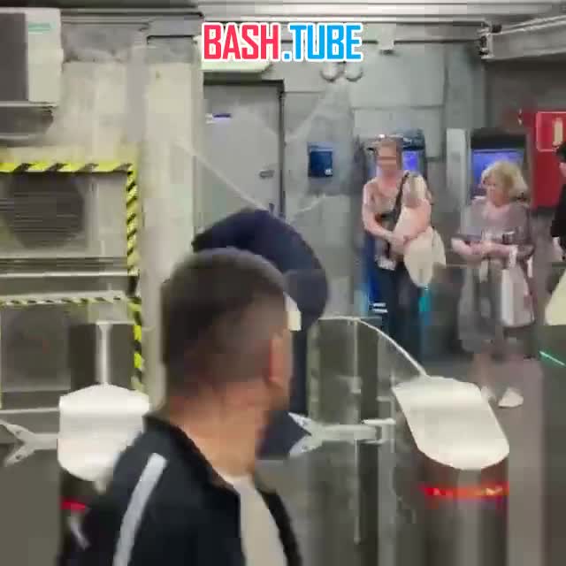  Пассажир отбил подростка-безбилетника из рук службы безопасности метро «Проспект Ветеранов» - на бодреньком видео