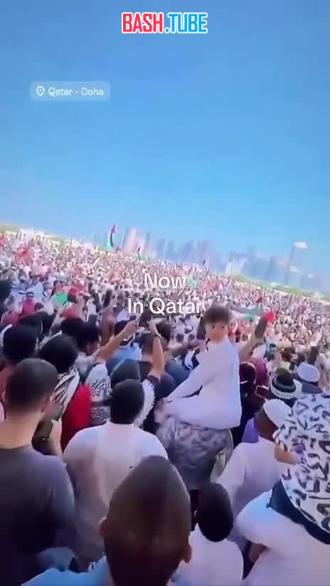  В столице Катара Дохе прошла массовая демонстрация против нарушения Израилем суверенитета Катара и с требованием ответных мер