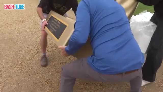  Золотую статую Трампа с биткоином установили возле Капитолия в США