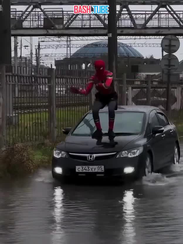  Водителя оштрафовали в Махачкале за танцующего на капоте его машины мужчину в костюме Человека-паука