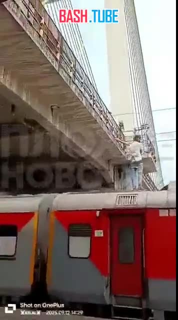  В Индии мужчина залез на крышу вагона и скончался, получив удар током